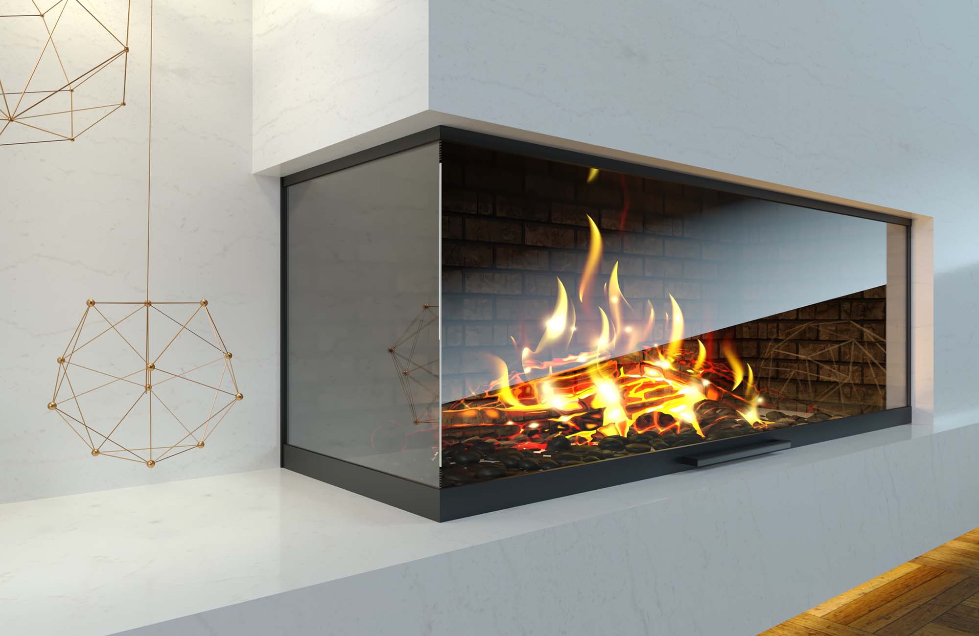 Modern gas fireplace